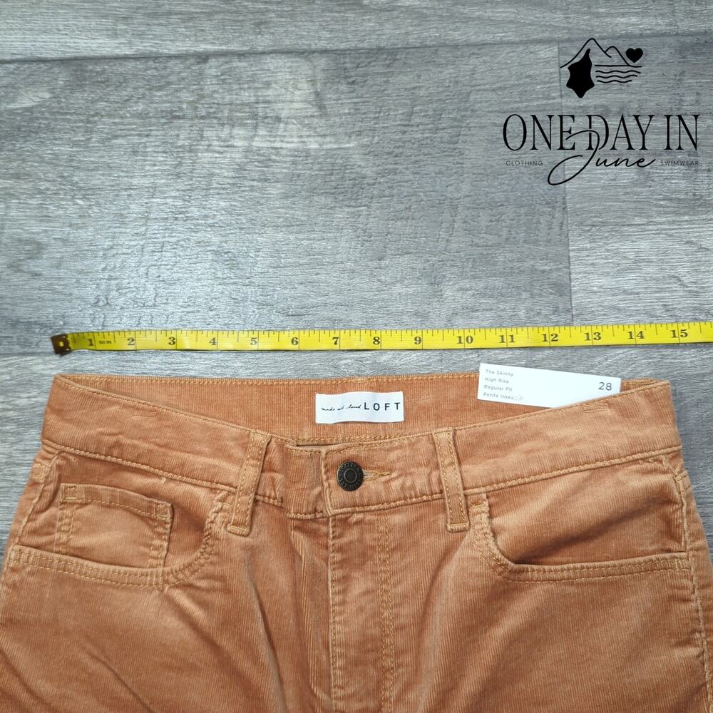 Loft Petite High Rise Skinny Corduroy Pants Size 28 (6) - Picture 3 of 6